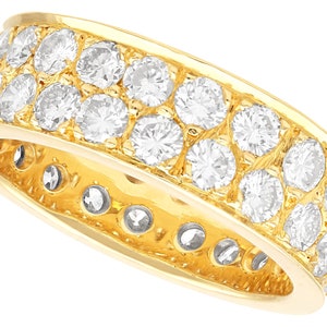 Vintage 2.42ct Diamond Double Eternity Ring in 18ct Yellow Gold Circa 1980