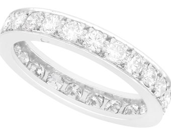 1.20 ct Diamond and Platinum Full Eternity Ring - Antique Circa 1935