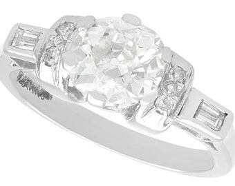 1.26ct Diamond and Platinum Solitaire Ring - Antique Circa 1930