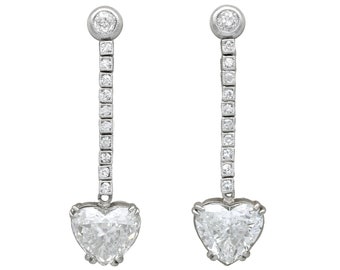 Vintage 5.35ct Diamond and Platinum Earrings