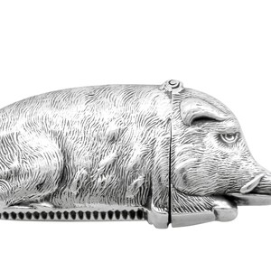 Antique Victorian Sterling Silver Boar Vesta Case