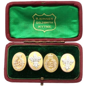 Antique Cufflinks 9ct Yellow Gold Regimental Circa 1880