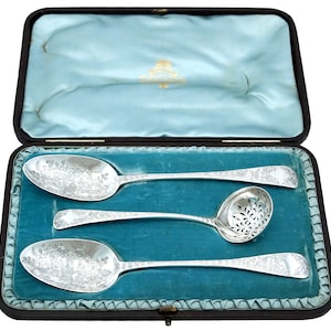 Set da frutta antico in argento sterling