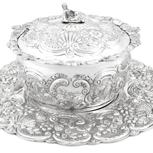 Sterling Silver Covered Serving Dish - Antique