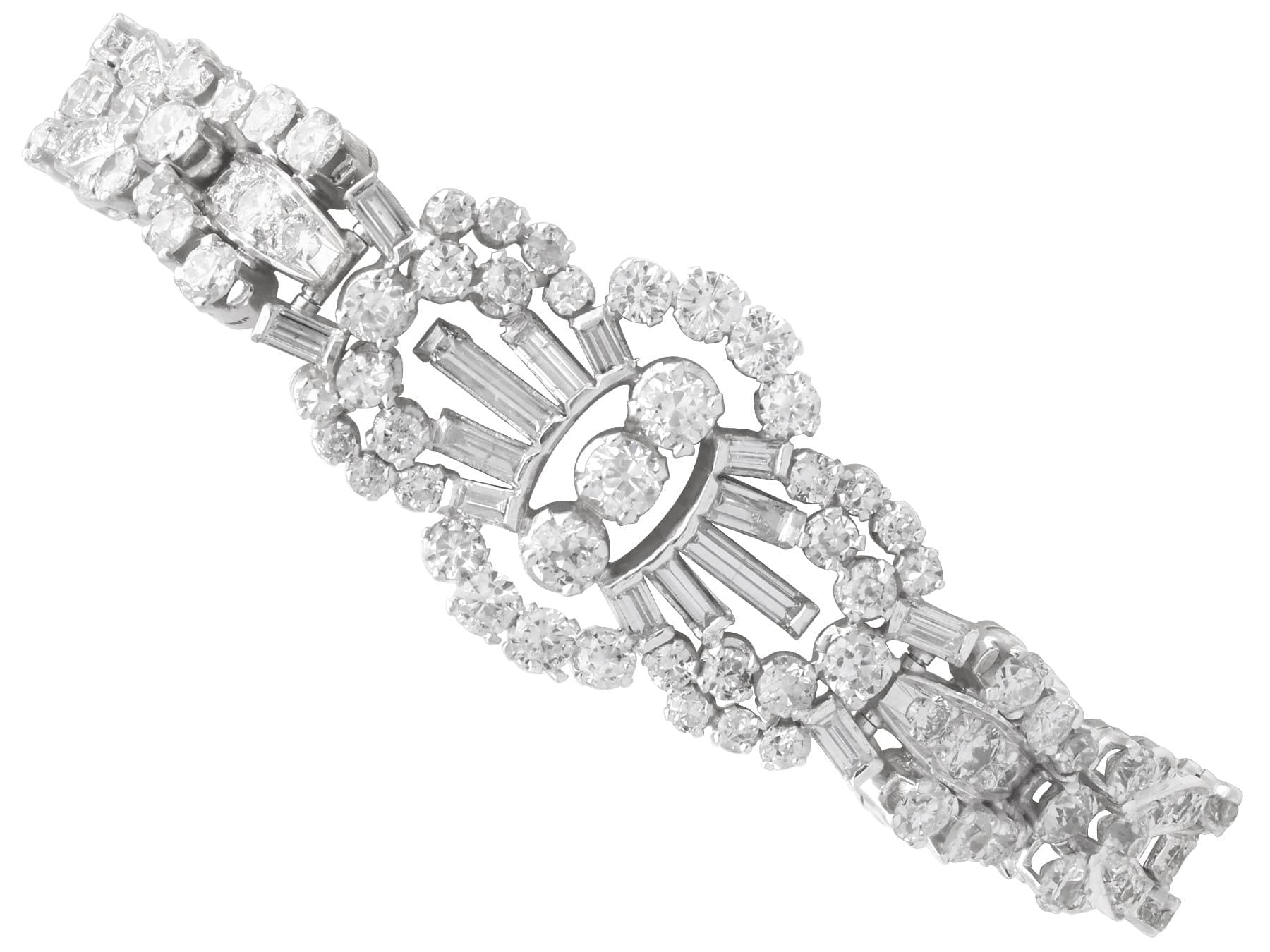 アンティーク 10.99ct ダイヤモンド ブレスレット (プラチナ) 1930 