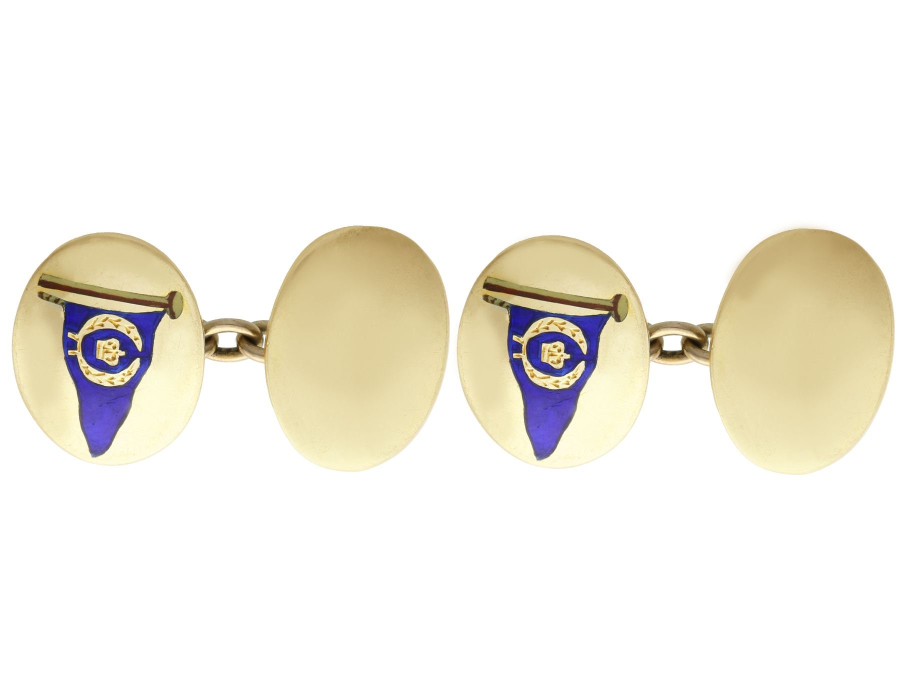 メンズアクセサリ― イエローゴールドヴィンテージカフスボタンチェーンリンク9ct yellow cufflinks x vintage