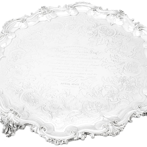 Victorian Sterling Silver Salver - Antique Serving Salver