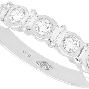 Anillo de media eternidad de oro blanco de 18 quilates con diamantes de 0,95 ct - Vintage, circa 1990
