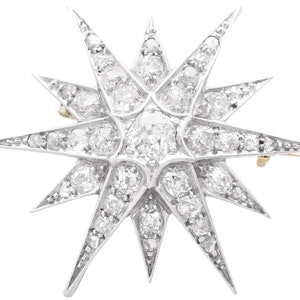 Antique 3.36ct Diamond and 9ct Yellow Gold Pendant / Brooch Circa 1870