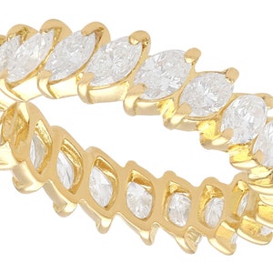 2.23ct Diamond and 18ct Yellow Gold Full Eternity Engagement Ring - Vintage French Circa 1980