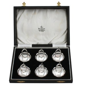 Set van zes sterling zilveren menu-/kaarthouders - Antiek George V (1914)