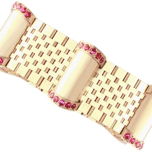 Vintage 3 Carat Ruby and 9k Yellow Gold Bracelet