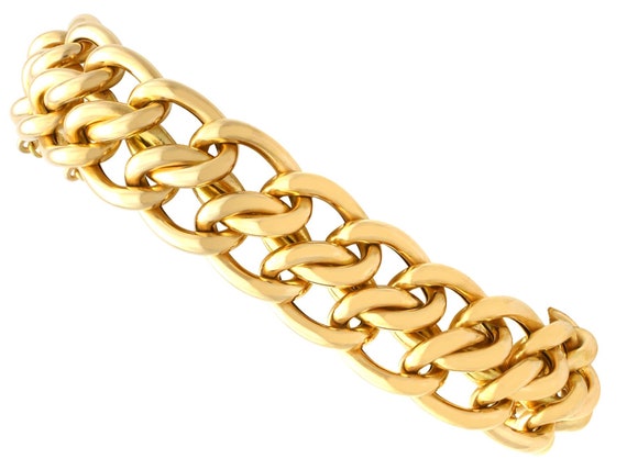 18 ct Yellow Gold Bracelet - Antique French Circa… - image 1