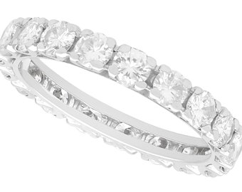 1.90ct Diamond and 18ct White Gold Full Eternity Ring - Vintage Circa 1950