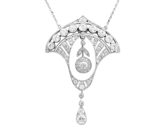 Antique Art Deco 2.86ct Diamond and Platinum Necklace