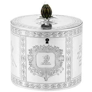 Sterling Silver Locking Tea Caddy - Antique George III (1780)