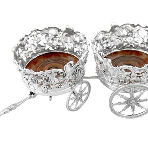 Sterling Silver Double Coaster Trolley - Antique Victorian (1839)