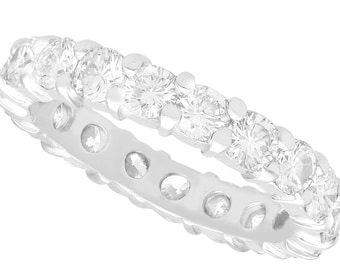 2.28 ct Diamond and Platinum Full Eternity Ring - Vintage French Circa 1950