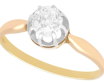 Bague Solitaire Art Déco Or Blanc 18k Avec Diamant 0.19 Ct - Taille 51, Brillant, Circa 1970, Occasion