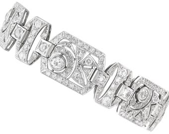 Art Deco 15.49ct Diamond and Platinum Bracelet - Antique Circa 1925