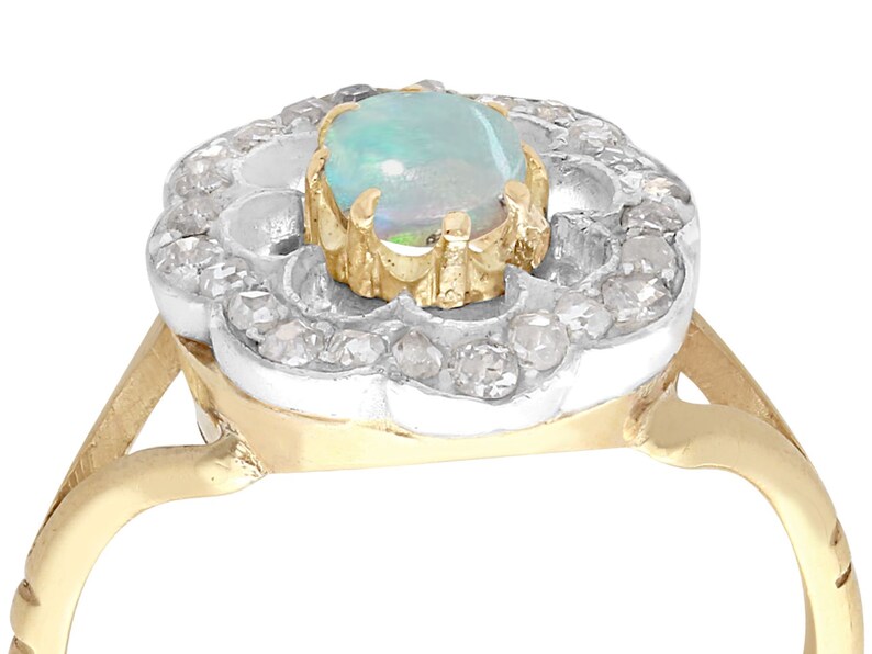 Antique Opal and Diamond Yellow Gold Dress Ring Circa 1900 image 2