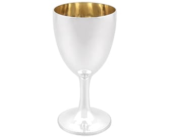 1880年代アンティーク スターリングシルバー ワイングラス 金箔仕上げ