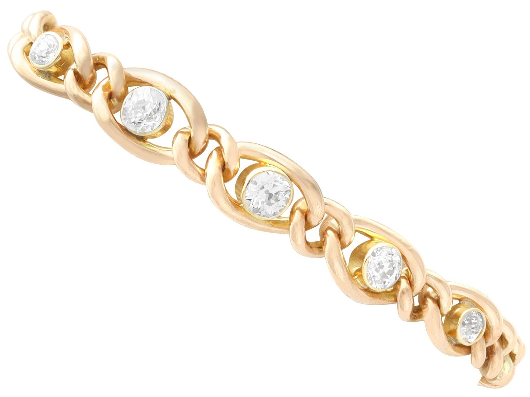 Bracelet En Or 18 Carats Avec Diamants - 0.90 Carat, 17.48 G, Occasion