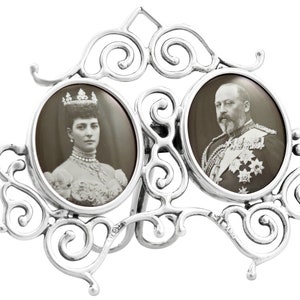 Sterling Silver Double Commemorative Frame - Antique Edwardian (1901)