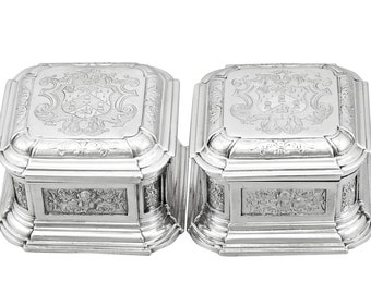 Antike Sterling Silber Toilettenboxen