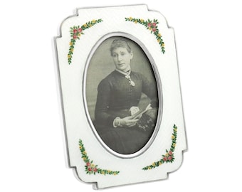 Vintage Italian Sterling Silver and Enamel Photograph Frame