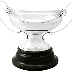 Sterling Silver Presentation Bowl - Arts and Crafts Style - Antique Edwardian (1909)