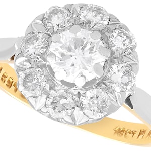 Antique 1.38ct Diamond and 18ct Yellow Gold Cluster Ring Circa 1910