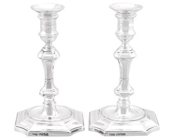 Sterling Silver Taper Candlesticks - Antique Victorian (1893)