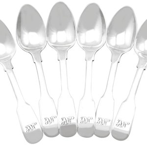 Sterling Silver Fiddle Pattern Tradesman Spoons - Antique George IV