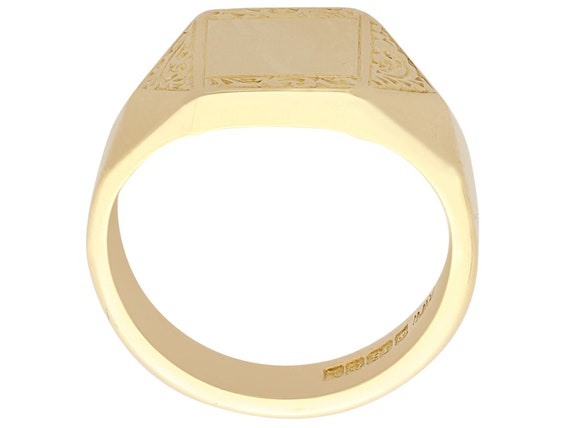 Vintage 18k Yellow Gold Signet Ring 1973 Etsy UK