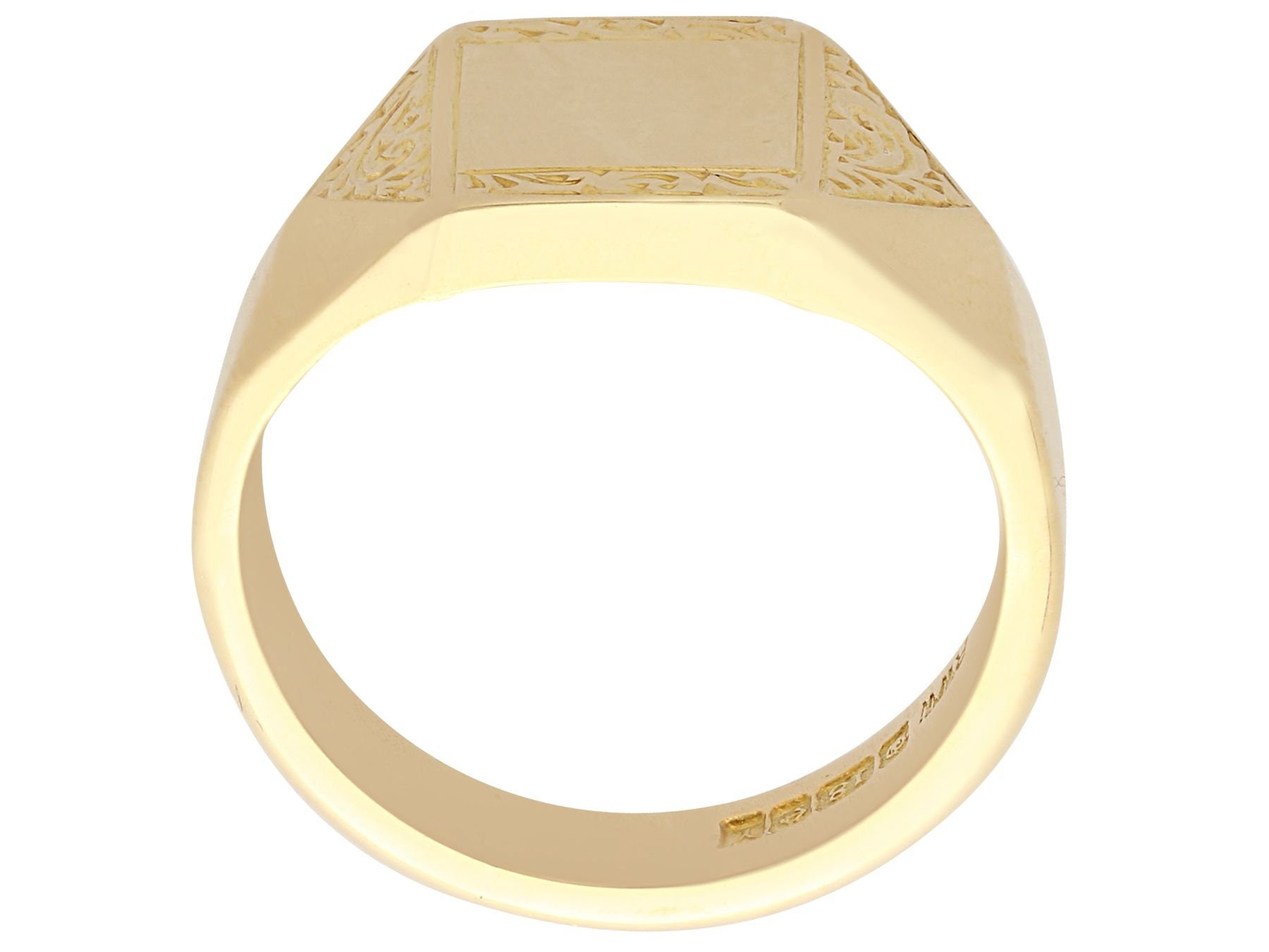 Vintage 18k Yellow Gold Signet Ring - 1973 - Etsy