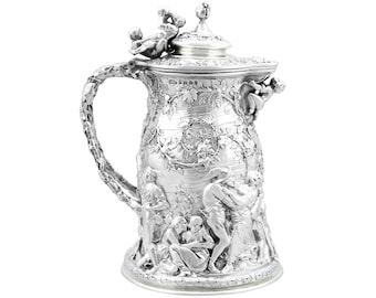 Antiker viktorianischer seltener Sterlingsilber-Krug (1873)
