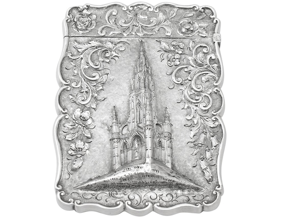 アンティーク雑貨 Sterling Silver and Glass Case Dresden Sterling silver eyeglass/travel case - Hansaware