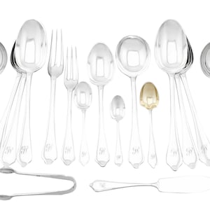 Vintage Sterling Silver Cutlery Set for Twelve Persons - Vintage Flatware Service