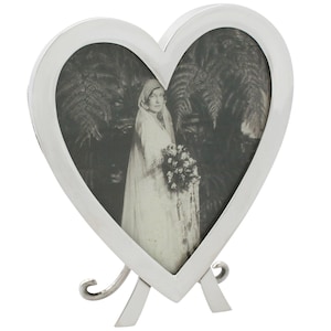 Sterling Silver &#39;Heart&#39; Photograph Frame - Antique Victorian (1887)