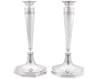 Antique Continental Silver Candlesticks