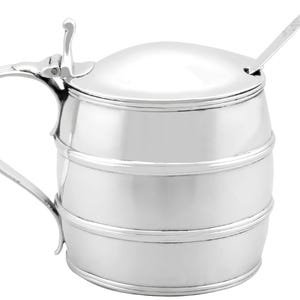 Antique George III Sterling Silver Barrel Shaped Mustard Pot (1798)