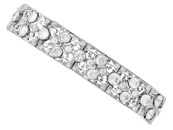 15.80ct Diamond and Platinum Bracelet - Antique French Import Circa 1920