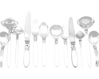 Cubertería danesa de plata de ley para seis personas, de Georg Jensen - Vintage (1956)