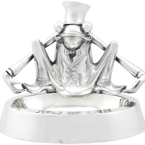 Sterling Silver 'Frog' Inkwell - Antique Edwardian (1904)