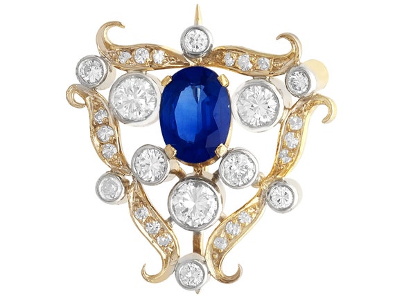 Antique sapphire brooch deals