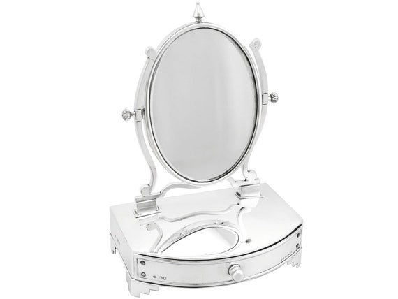 silver mirror dressing table Allora 9-drawer Mirrored Storage Vanity Set with Hollywood Lighting Me