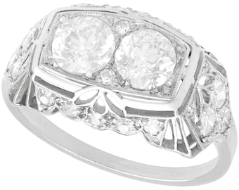 1.73 ct Diamond and Platinum Dress Ring - Art Deco - Vintage Circa 1940