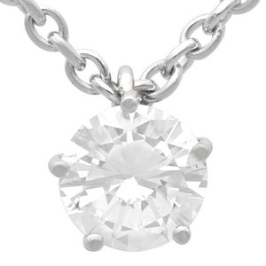 Vintage 0.53ct Diamond Solitaire Pendant in 18ct White Gold Circa 1990