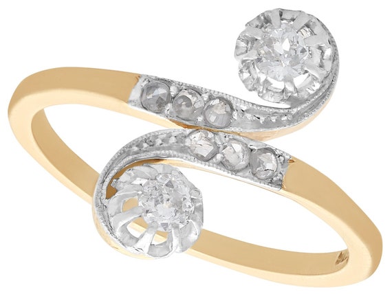 【source object】Antique Diamond Ring 14.5 Buy 0.50 Ct Diamond and 14 Ct Yellow Gold Twist Ring - Antique
